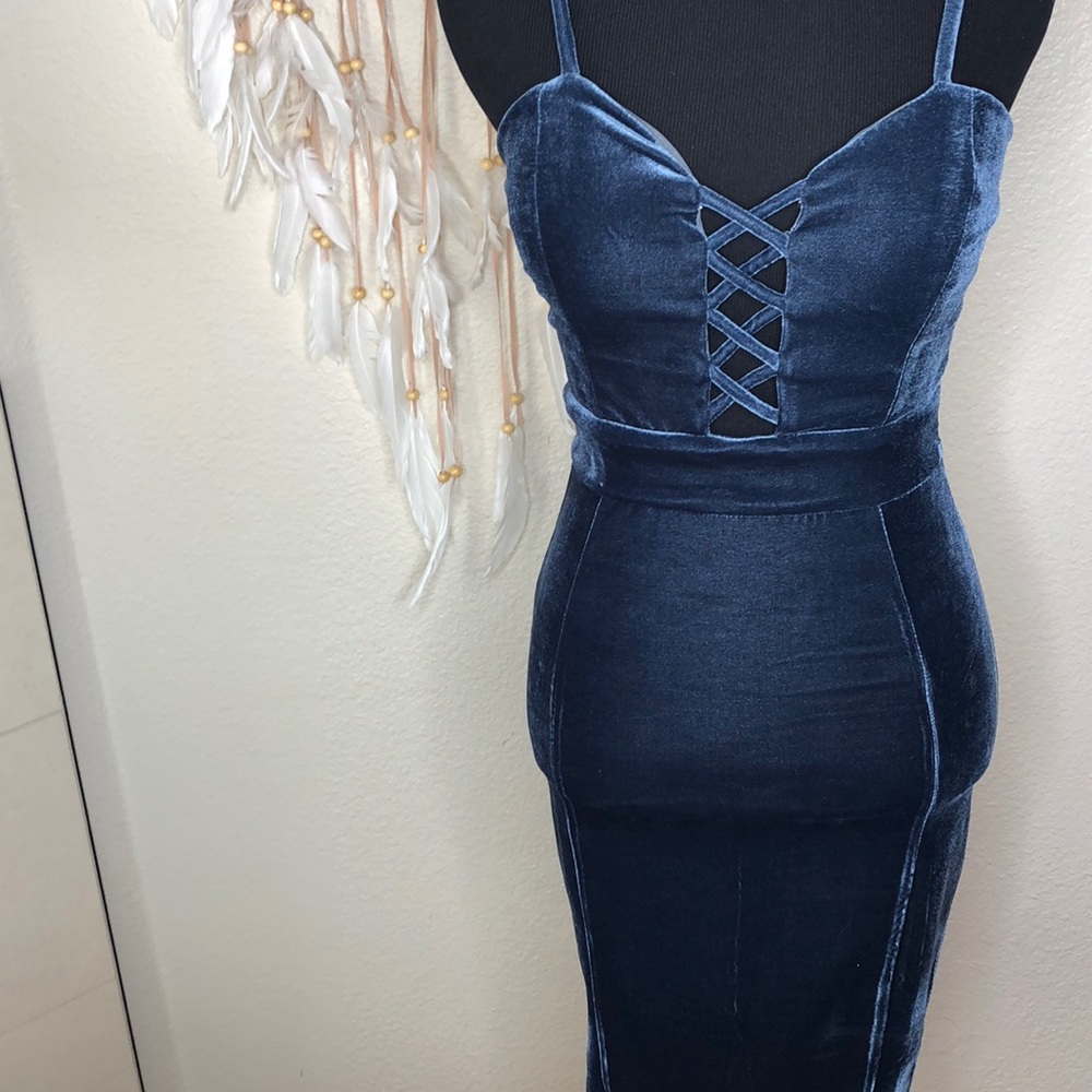 OBSESSION Velvet Body Con Tank Laced Dress